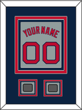 Boston Name, Number & Two World Series Jersey Patches - Road Gray - Triple Mat 3