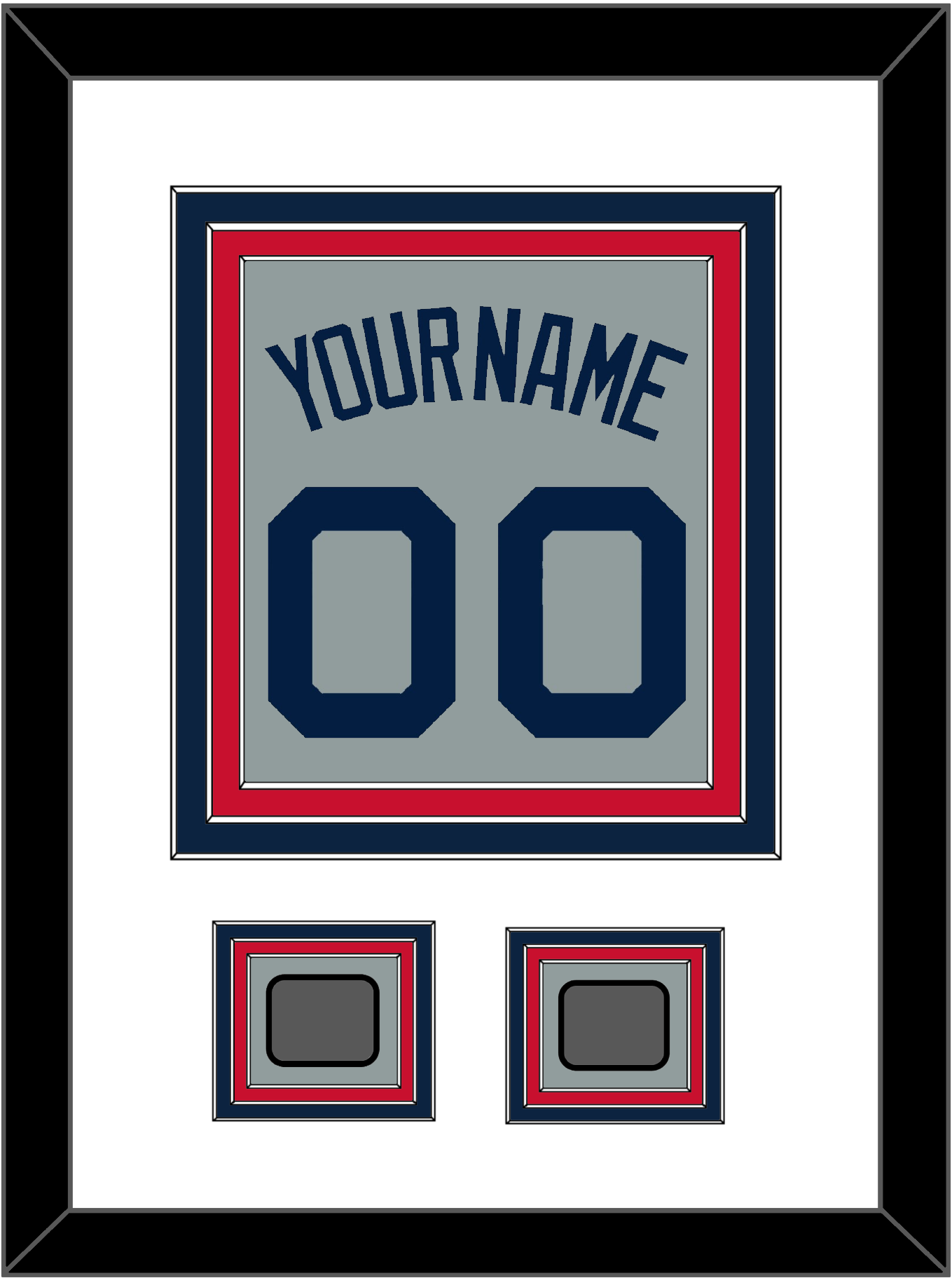 Boston Name, Number & Two World Series Jersey Patches - Road Gray (2009-2013) - Premier Tier 1