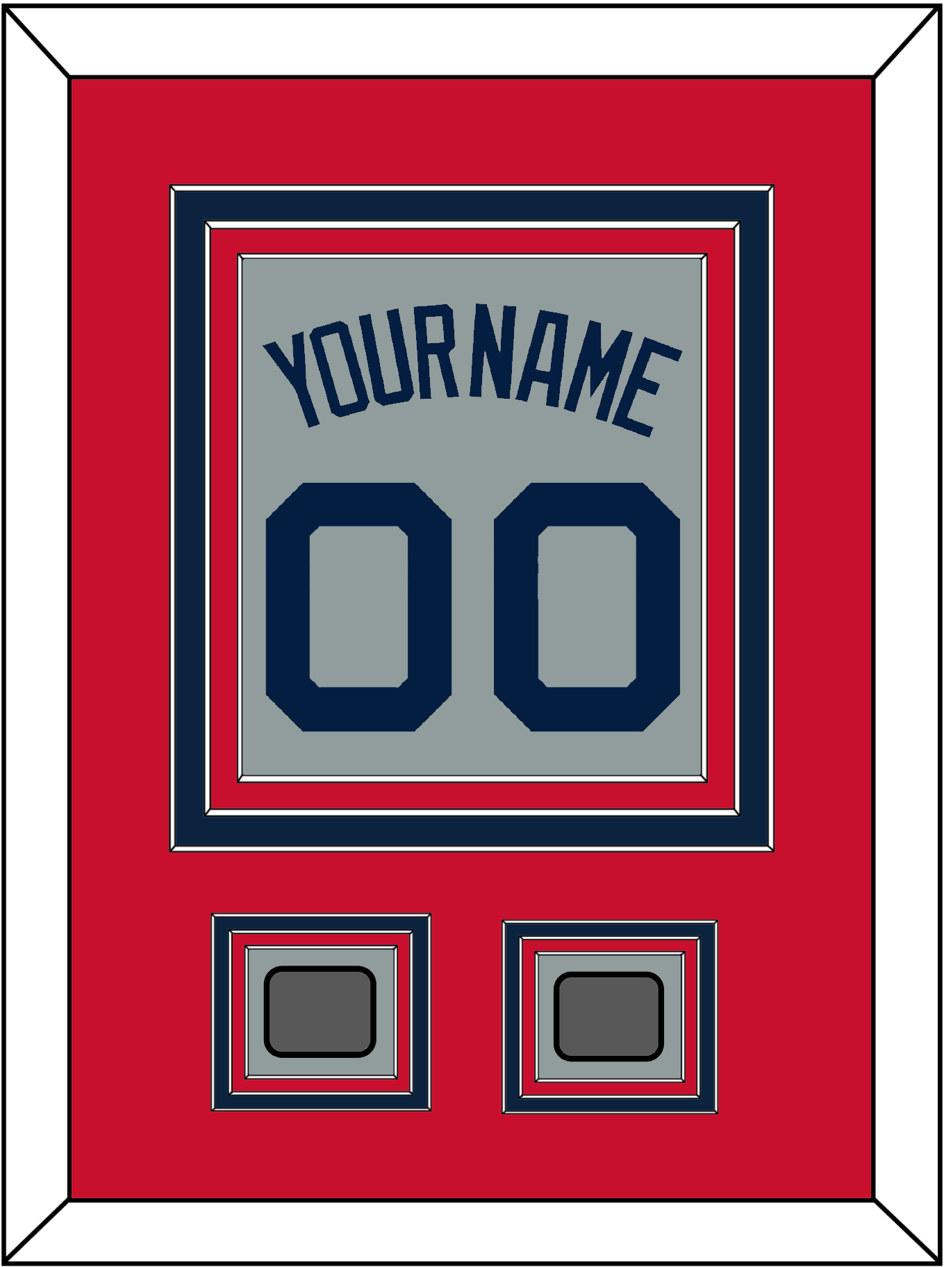 Boston Name, Number & Two World Series Jersey Patches - Road Gray (2009-2013) - Premier Tier 2
