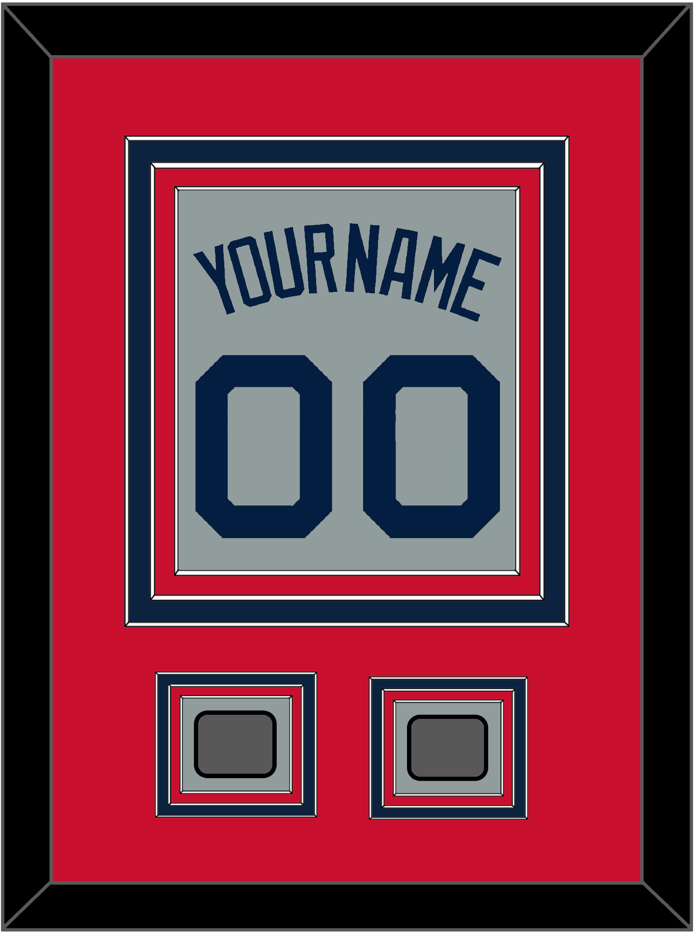 Boston Name, Number & Two World Series Champions Patches - Road Gray (2009-2013) - Premier Tier 2