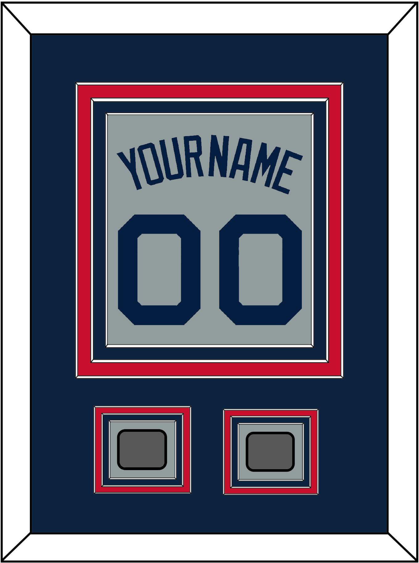 Boston Name, Number & Two World Series Jersey Patches - Road Gray (2009-2013) - Premier Tier 3