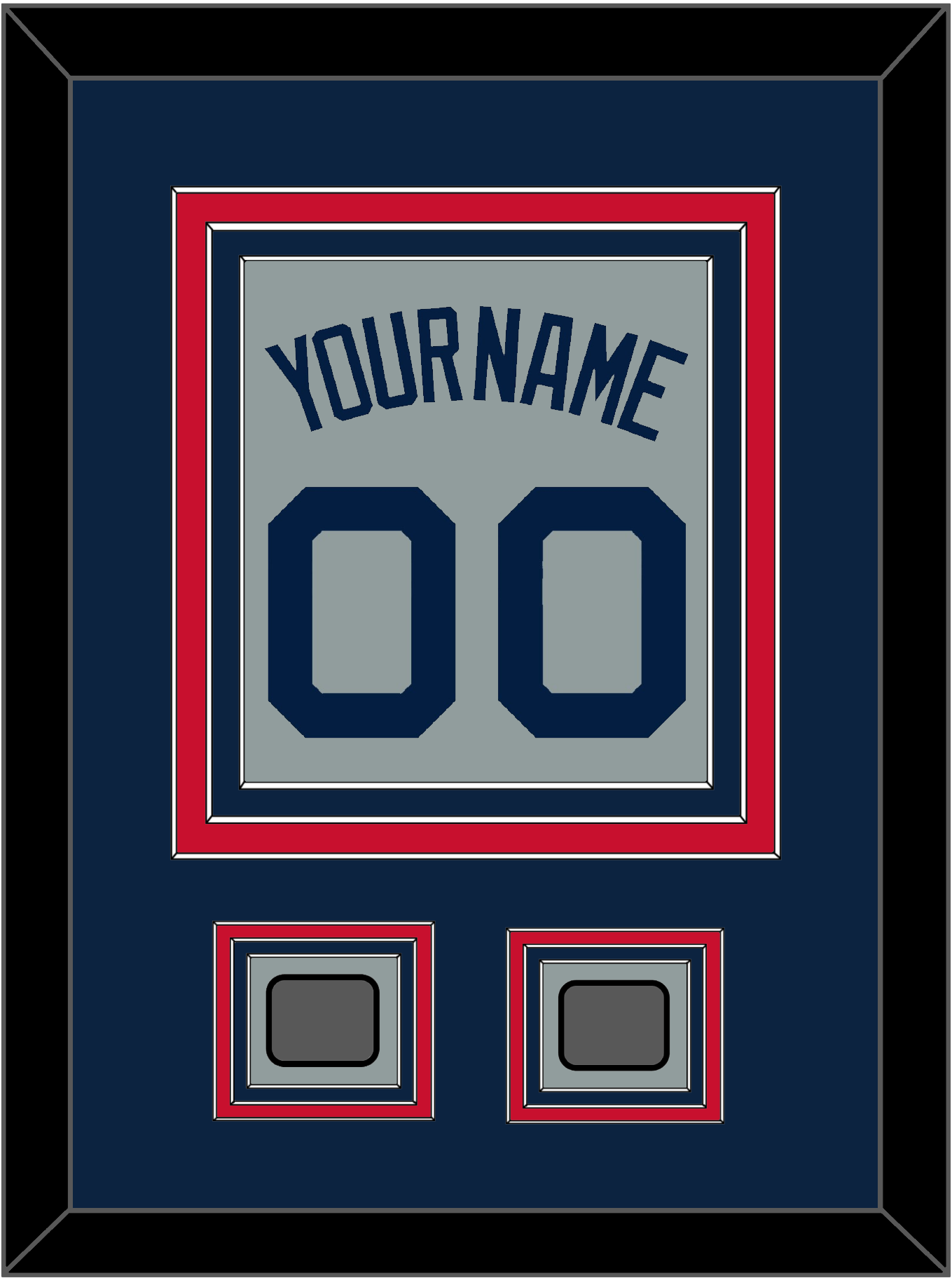 Boston Name, Number & Two World Series Champions Patches - Road Gray (2009-2013) - Premier Tier 3