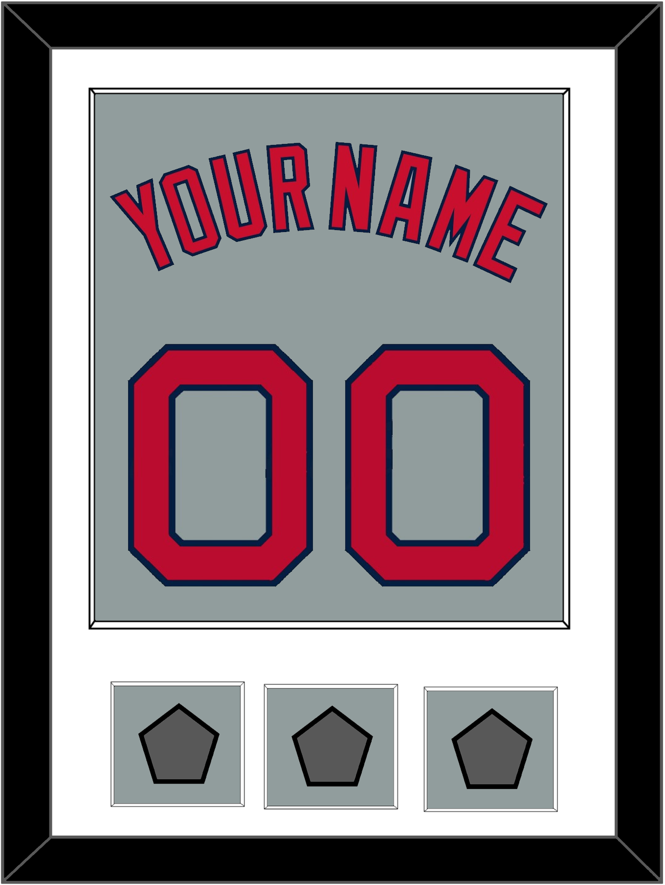 Boston Name, Number & Three World Series Champions Patches - Road Gray - Essential Tier 1
