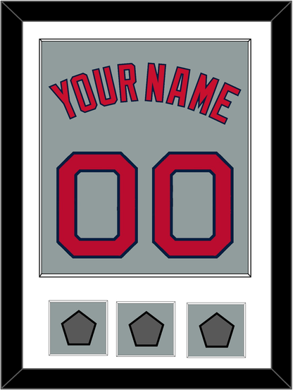 Boston Name, Number & Three World Series Champions Patches - Road Gray - Essential Tier 1