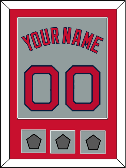 Boston Name, Number & Three World Series Champions Patches - Road Gray - Essential Tier 2