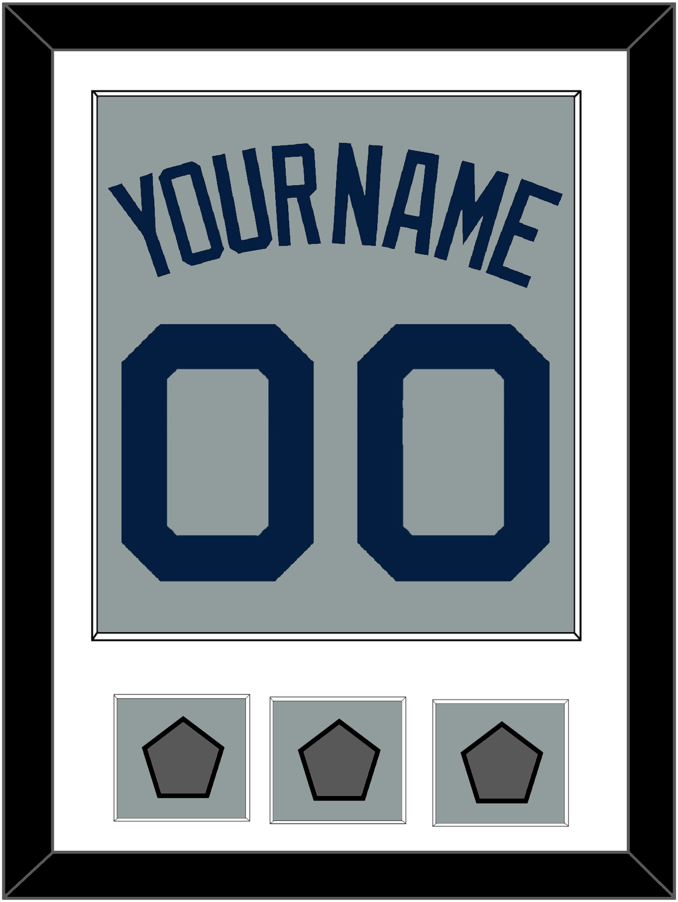 Boston Name, Number & Three World Series Champions Patches - Road Gray (2009-2013) - Essential Tier 1