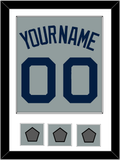 Boston Name, Number & Three World Series Champions Patches - Road Gray (2009-2013) - Single Mat 1