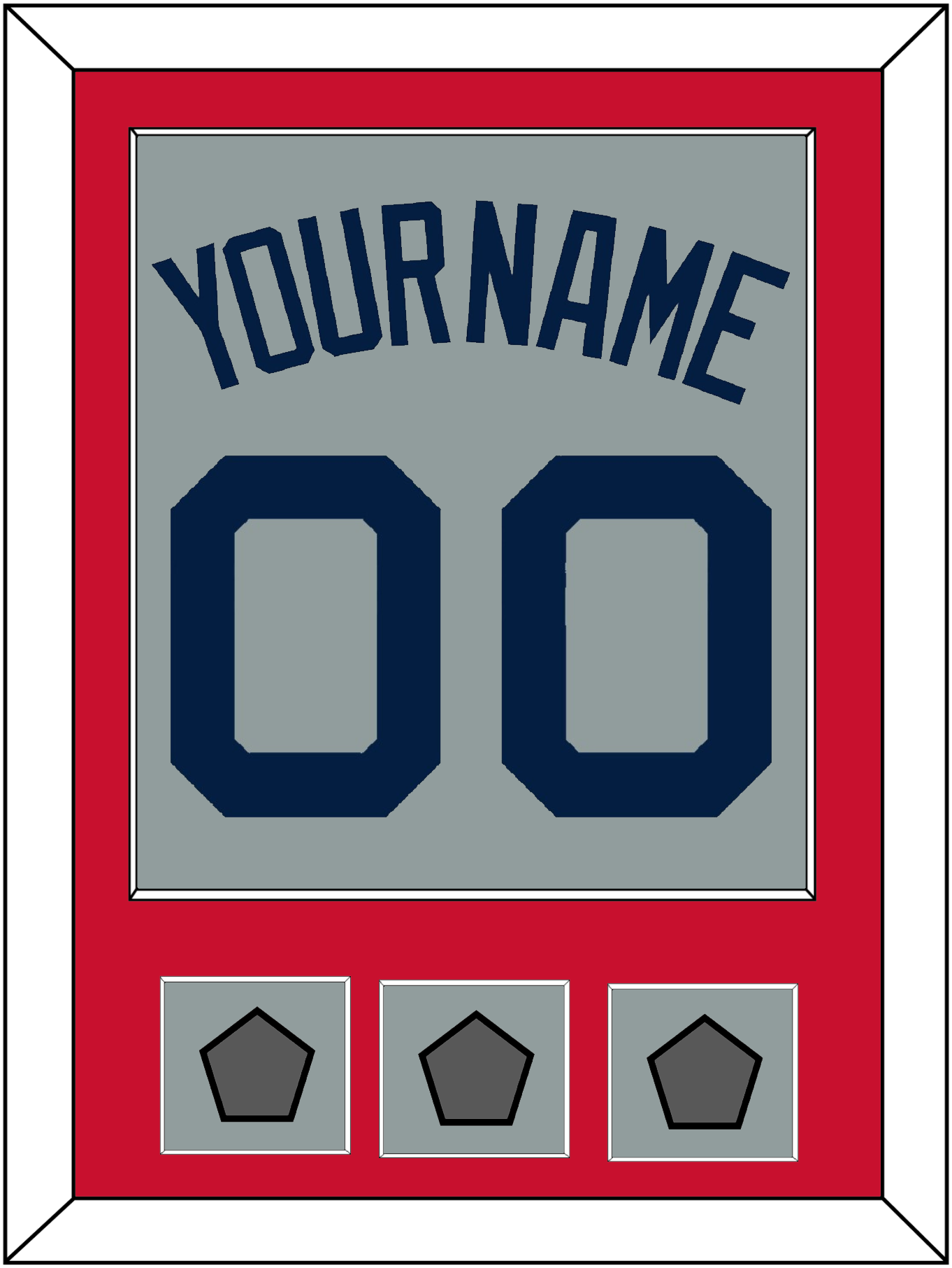 Boston Name, Number & Three World Series Jersey Patches - Road Gray (2009-2013) - Essential Tier 2