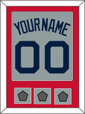 Boston Name, Number & Three World Series Jersey Patches - Road Gray (2009-2013) - Single Mat 2