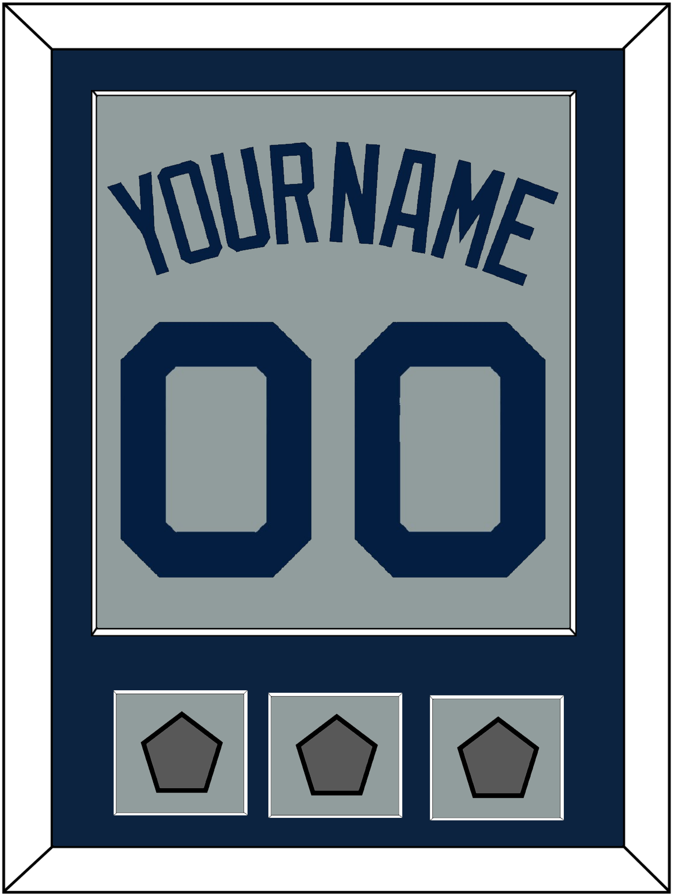 Boston Name, Number & Three World Series Champions Patches - Road Gray (2009-2013) - Essential Tier 3