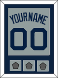 Boston Name, Number & Three World Series Jersey Patches - Road Gray (2009-2013) - Single Mat 3