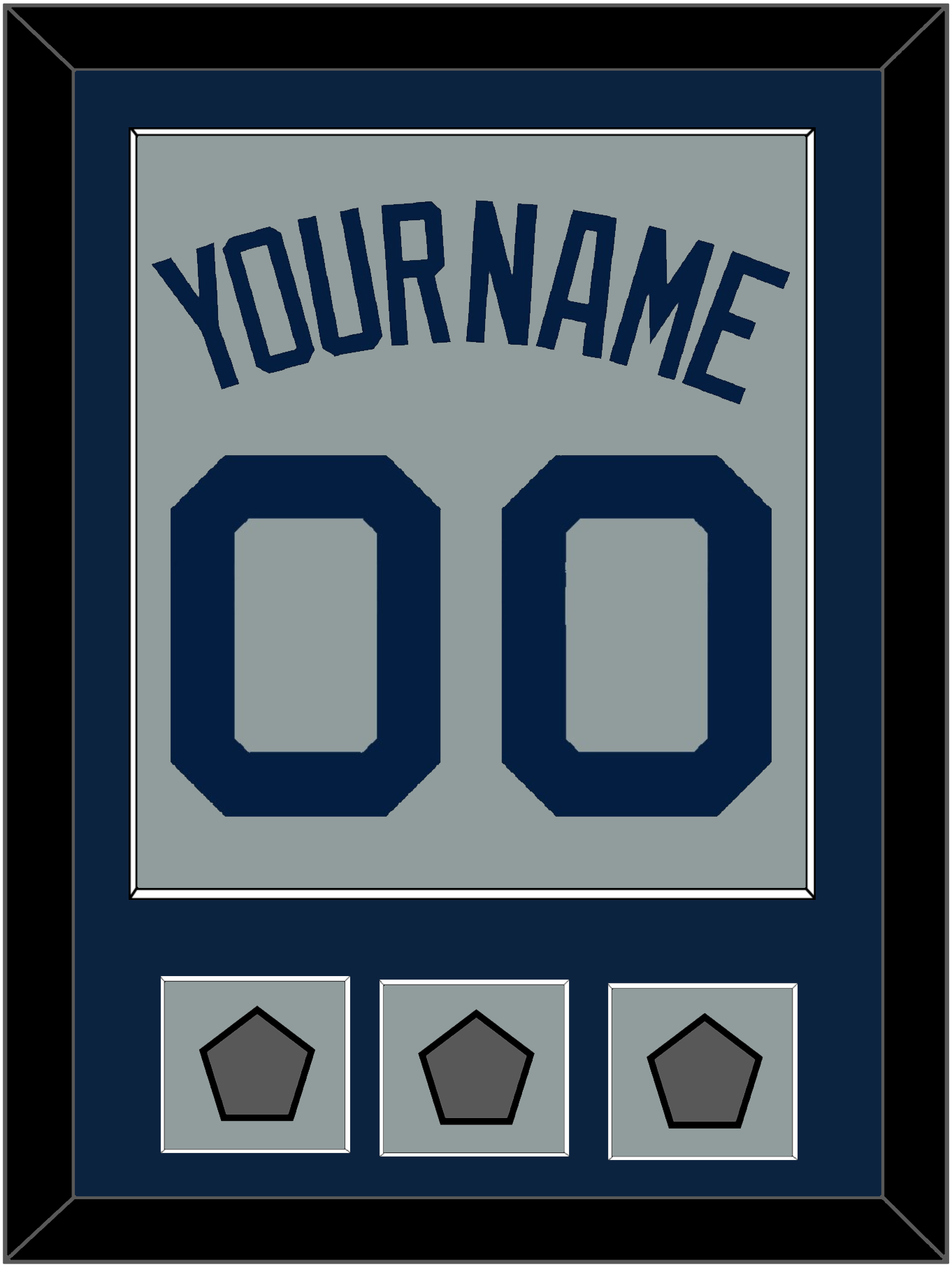 Boston Name, Number & Three World Series Champions Patches - Road Gray (2009-2013) - Essential Tier 3