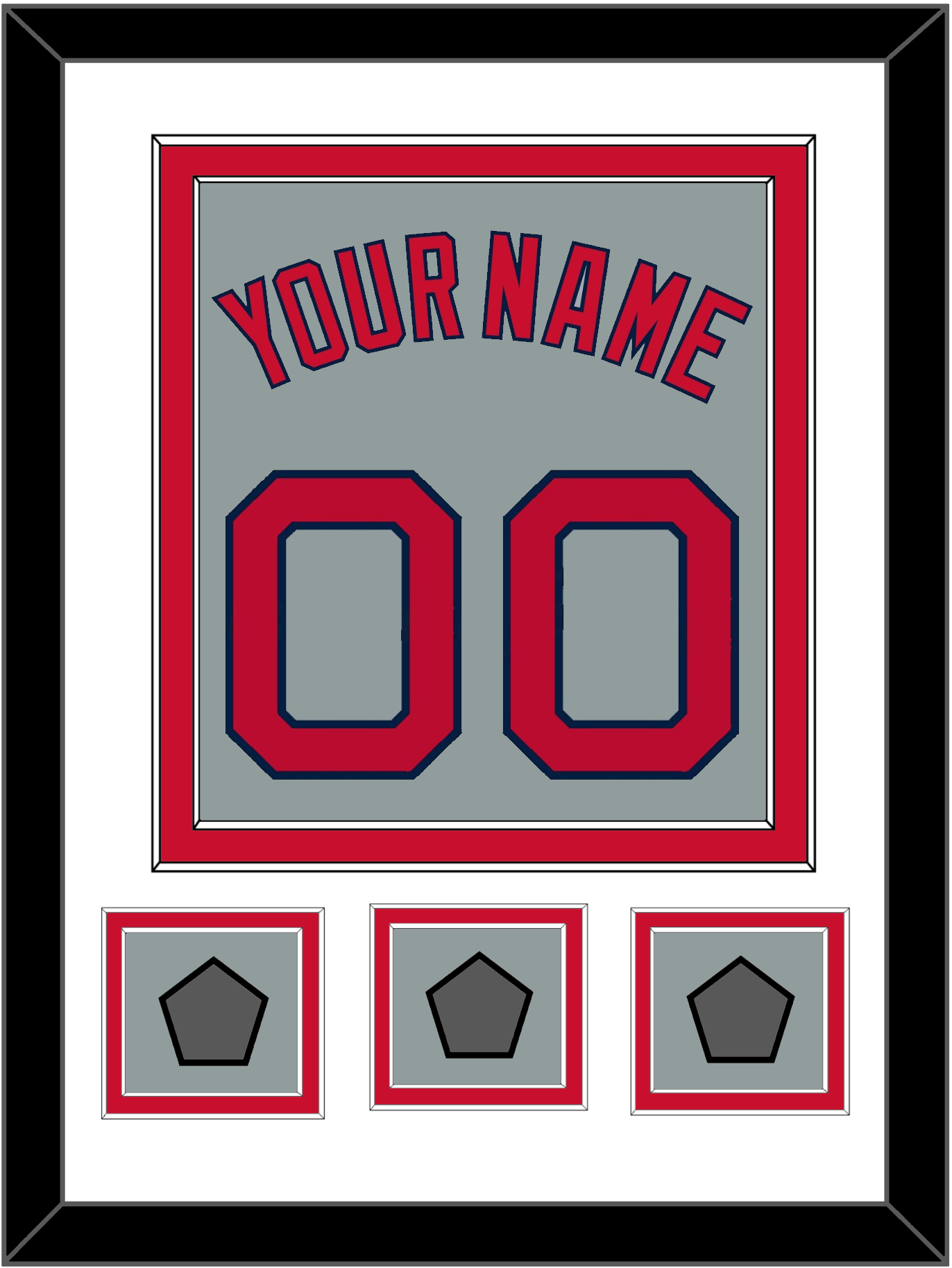 Boston Name, Number & Three World Series Jersey Patches - Road Gray - Signature Tier 1
