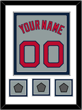 Boston Name, Number & Three World Series Champions Patches - Road Gray - Double Mat 2