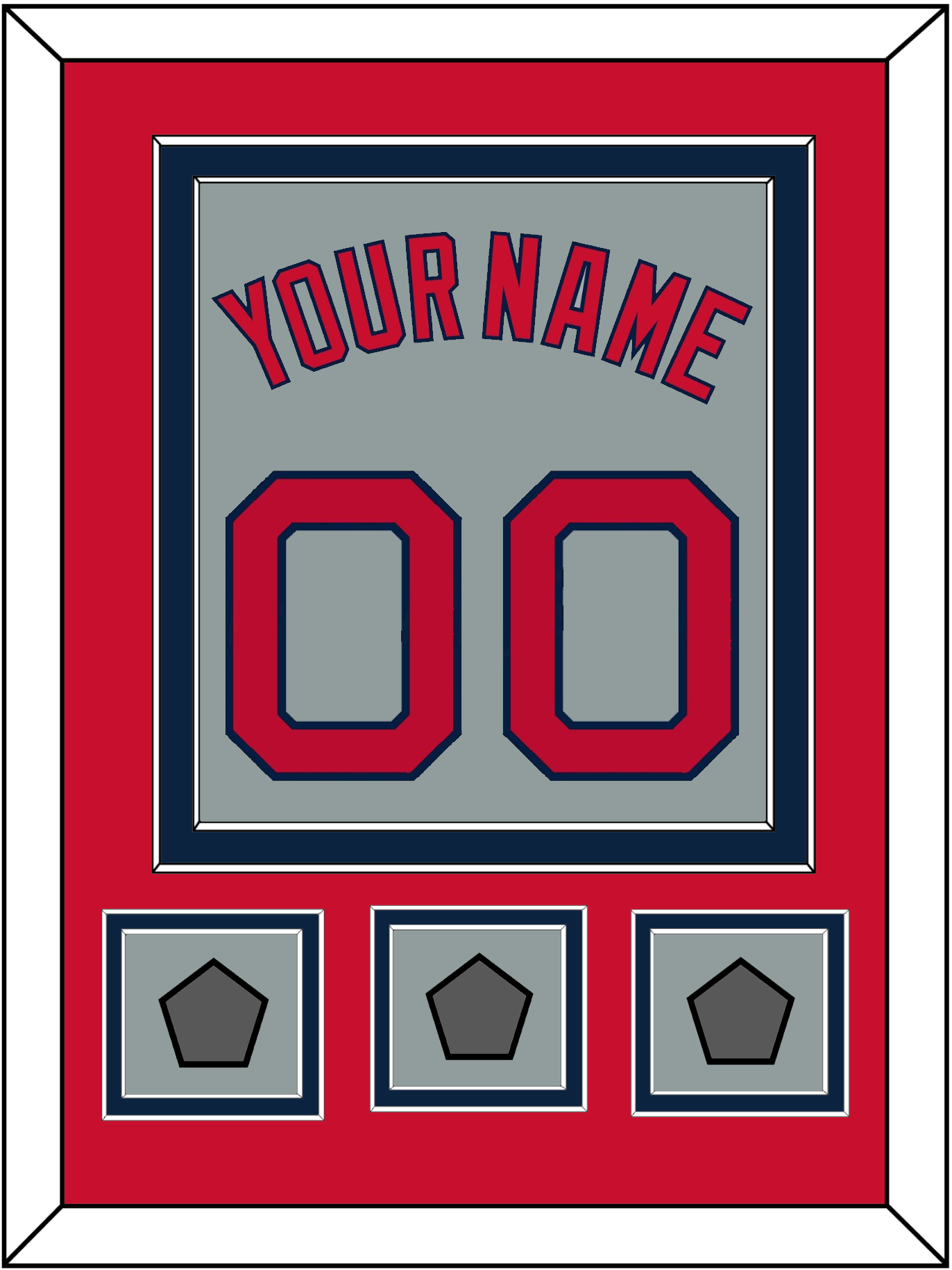 Boston Name, Number & Three World Series Jersey Patches - Road Gray - Signature Tier 3