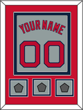 Boston Name, Number & Three World Series Champions Patches - Road Gray - Double Mat 3