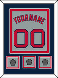 Boston Name, Number & Three World Series Jersey Patches - Road Gray - Double Mat 4