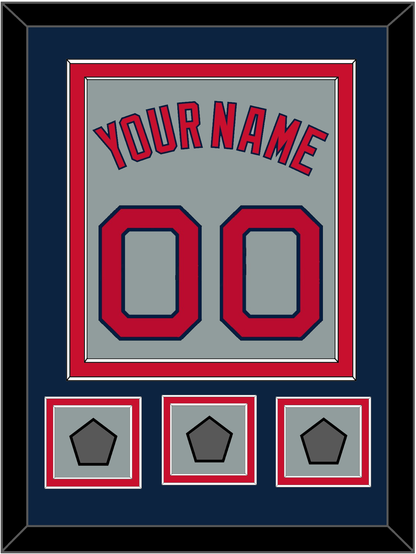 Boston Name, Number & Three World Series Jersey Patches - Road Gray - Signature Tier 4
