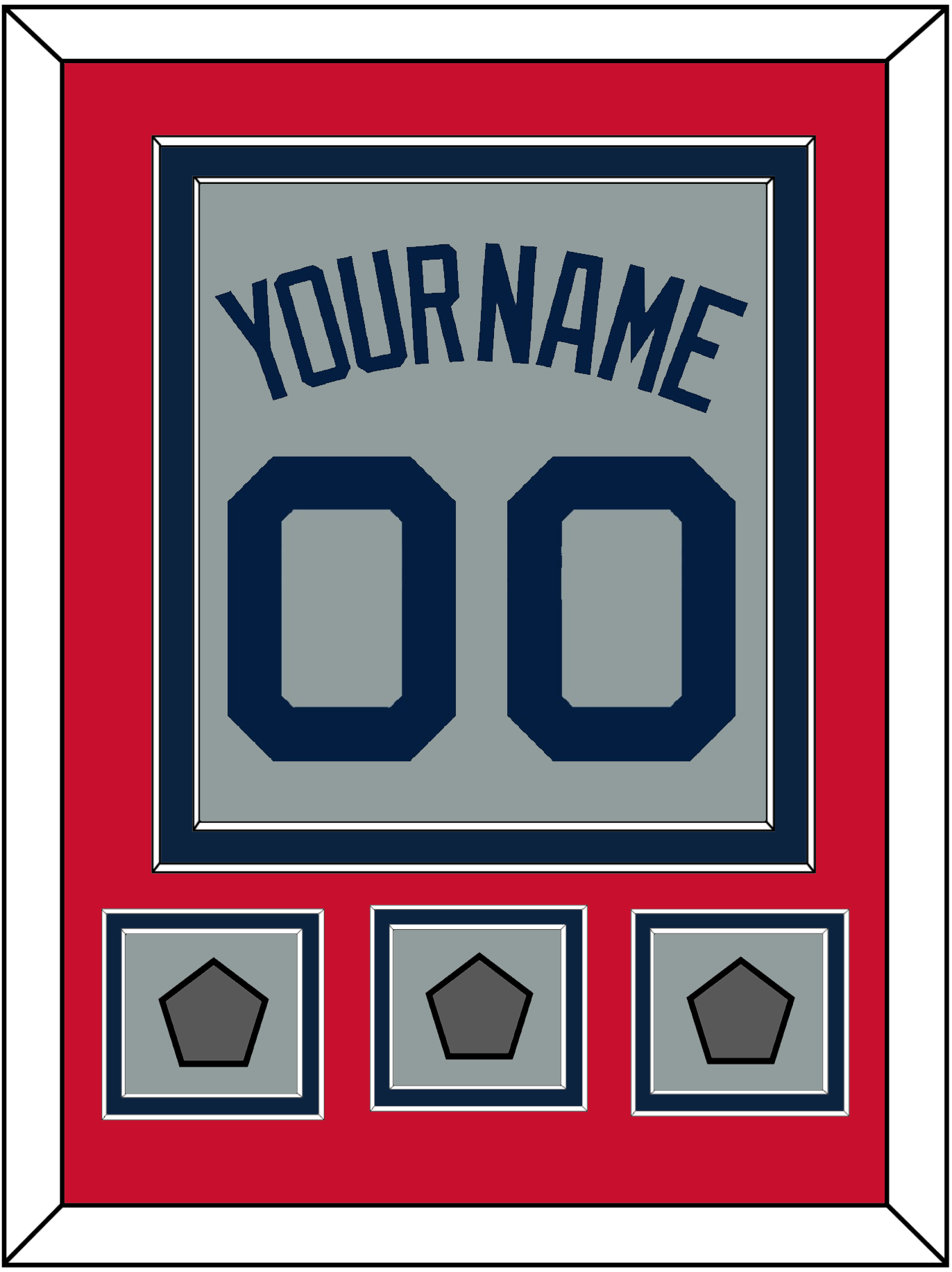 Boston Name, Number & Three World Series Jersey Patches - Road Gray (2009-2013) - Signature Tier 2