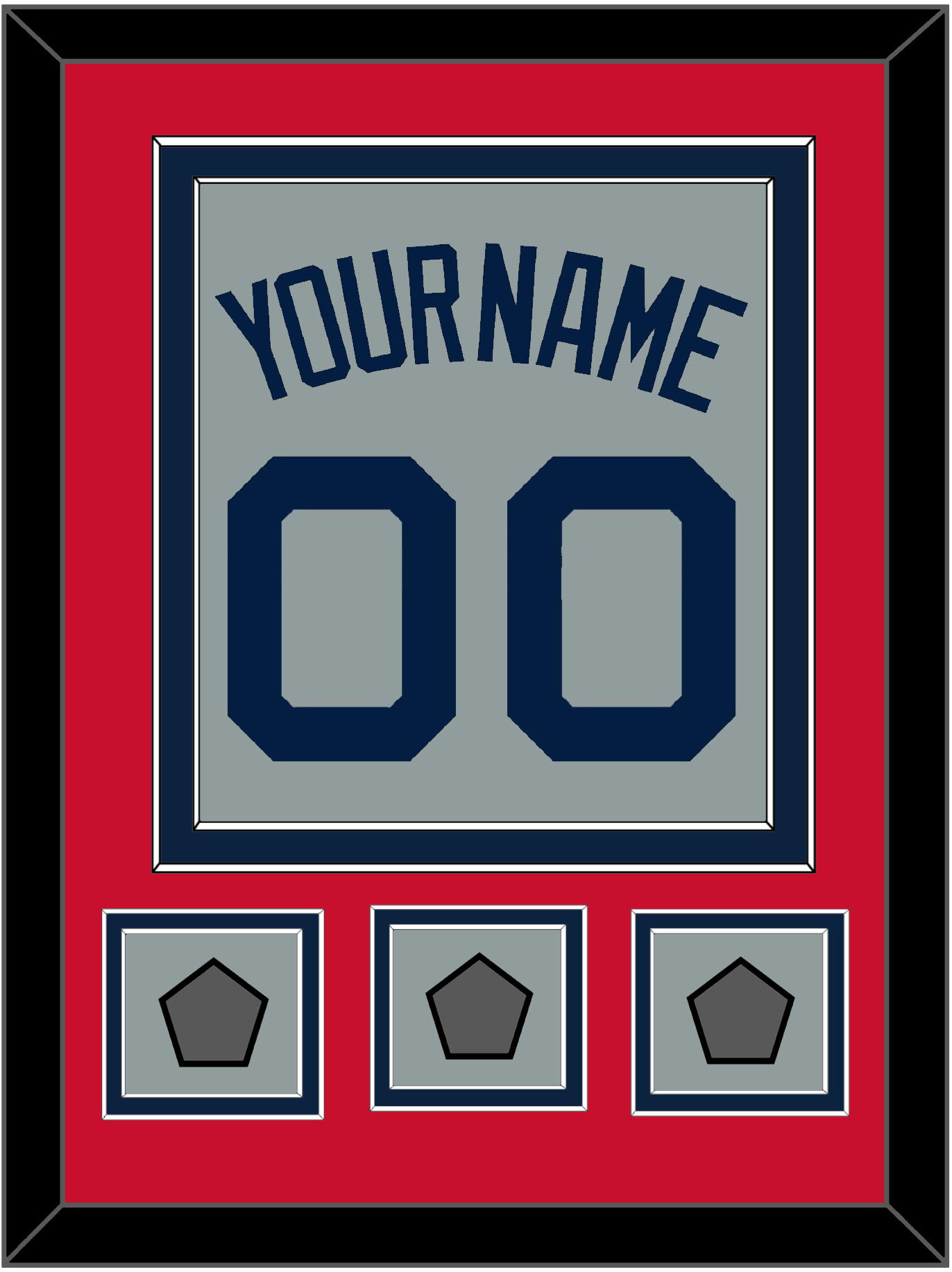 Boston Name, Number & Three World Series Jersey Patches - Road Gray (2009-2013) - Signature Tier 2