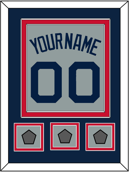 Boston Name, Number & Three World Series Champions Patches - Road Gray (2009-2013) - Signature Tier 3