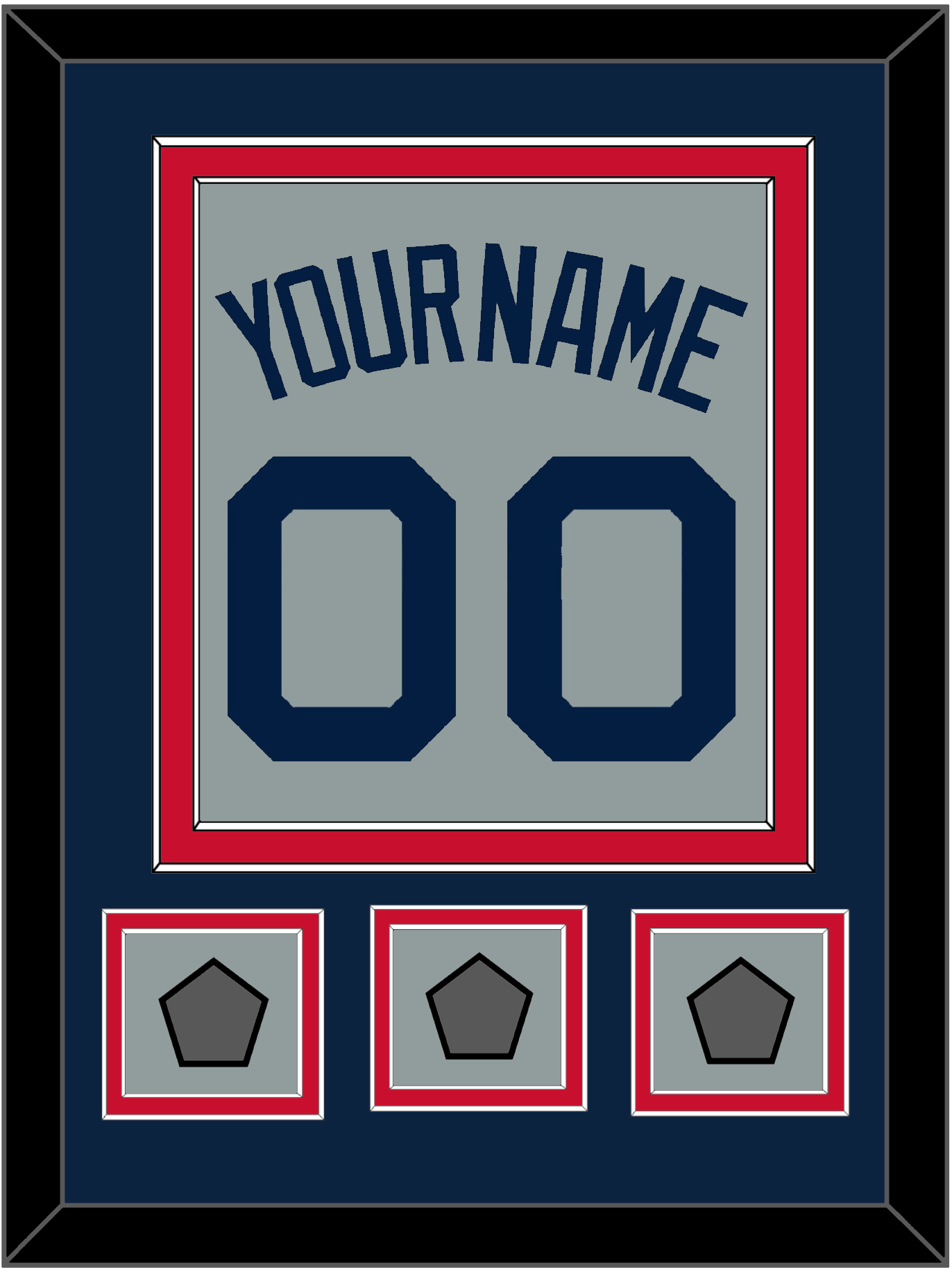 Boston Name, Number & Three World Series Champions Patches - Road Gray (2009-2013) - Signature Tier 3