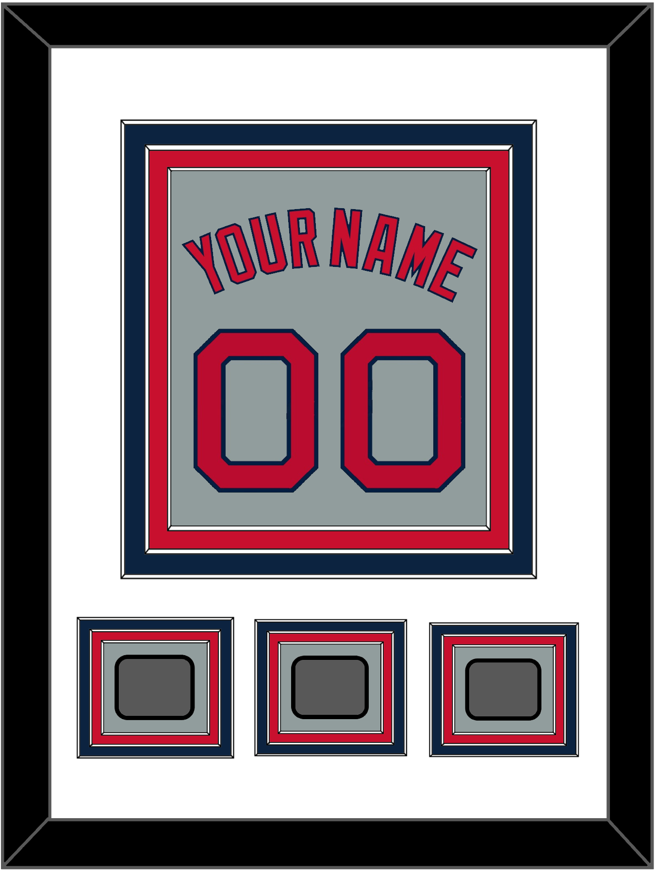 Boston Name, Number & Three World Series Champions Patches - Road Gray - Premier Tier 1
