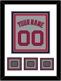 Boston Name, Number & Three World Series Champions Patches - Road Gray - Triple Mat 1