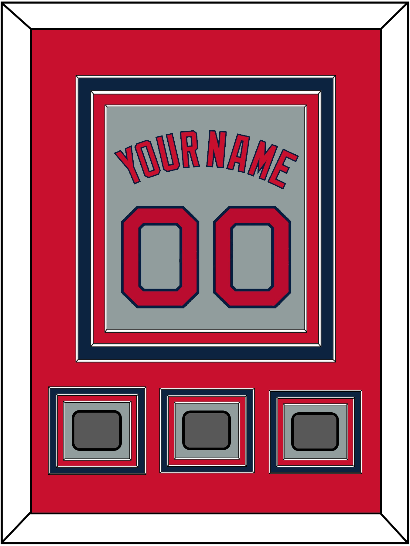 Boston Name, Number & Three World Series Jersey Patches - Road Gray - Premier Tier 2