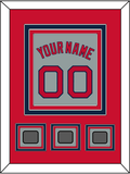 Boston Name, Number & Three World Series Champions Patches - Road Gray - Triple Mat 2