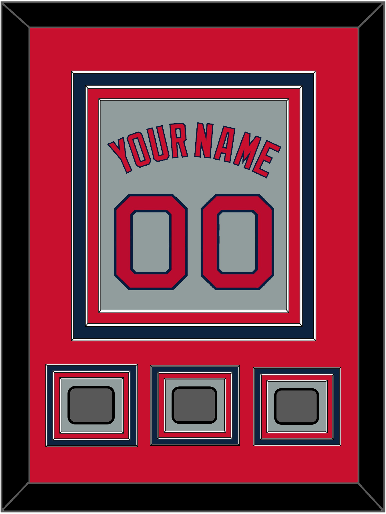 Boston Name, Number & Three World Series Jersey Patches - Road Gray - Premier Tier 2