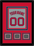Boston Name, Number & Three World Series Champions Patches - Road Gray - Triple Mat 2