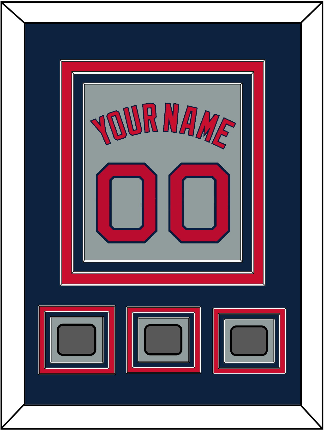 Boston Name, Number & Three World Series Jersey Patches - Road Gray - Premier Tier 3