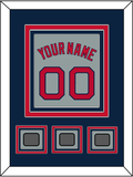Boston Name, Number & Three World Series Jersey Patches - Road Gray - Triple Mat 3
