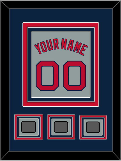 Boston Name, Number & Three World Series Champions Patches - Road Gray - Premier Tier 3