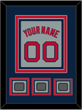 Boston Name, Number & Three World Series Champions Patches - Road Gray - Triple Mat 3