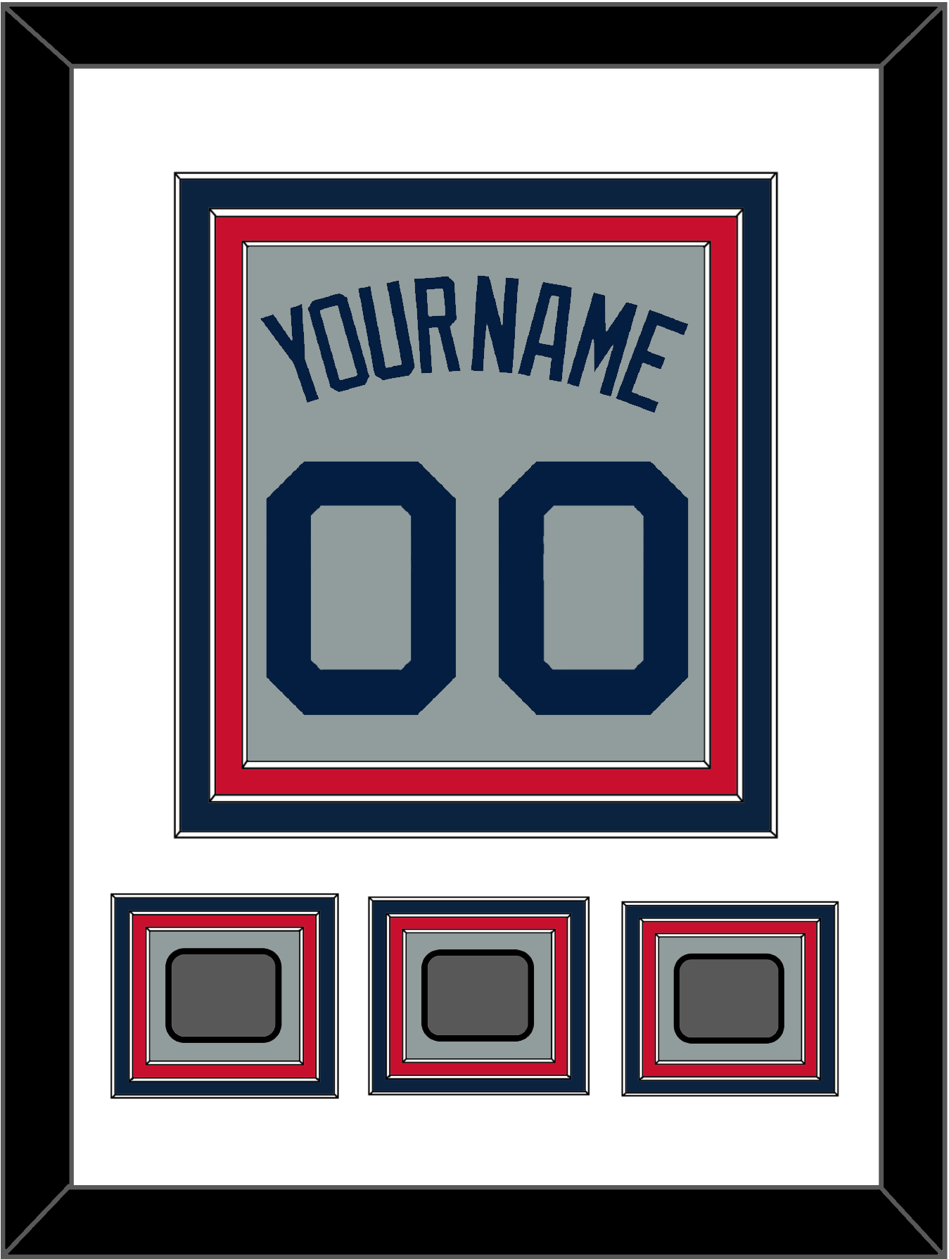 Boston Name, Number & Three World Series Champions Patches - Road Gray (2009-2013) - Premier Tier 1