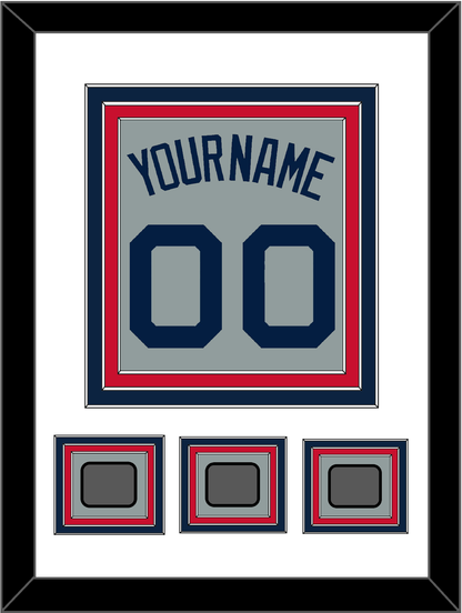 Boston Name, Number & Three World Series Champions Patches - Road Gray (2009-2013) - Premier Tier 1