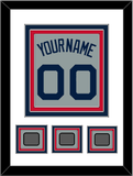 Boston Name, Number & Three World Series Jersey Patches - Road Gray (2009-2013) - Triple Mat 1