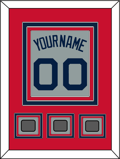 Boston Name, Number & Three World Series Jersey Patches - Road Gray (2009-2013) - Premier Tier 2