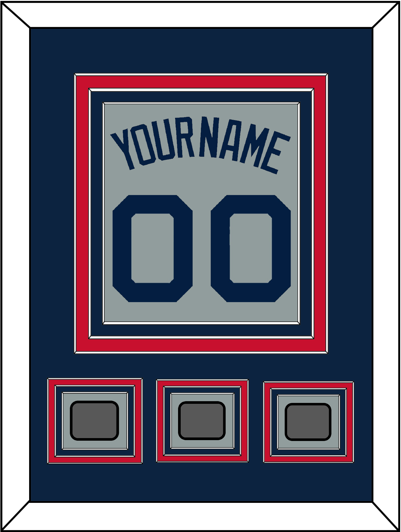 Boston Name, Number & Three World Series Champions Patches - Road Gray (2009-2013) - Premier Tier 3
