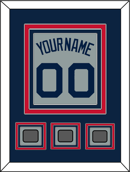 Boston Name, Number & Three World Series Jersey Patches - Road Gray (2009-2013) - Premier Tier 3