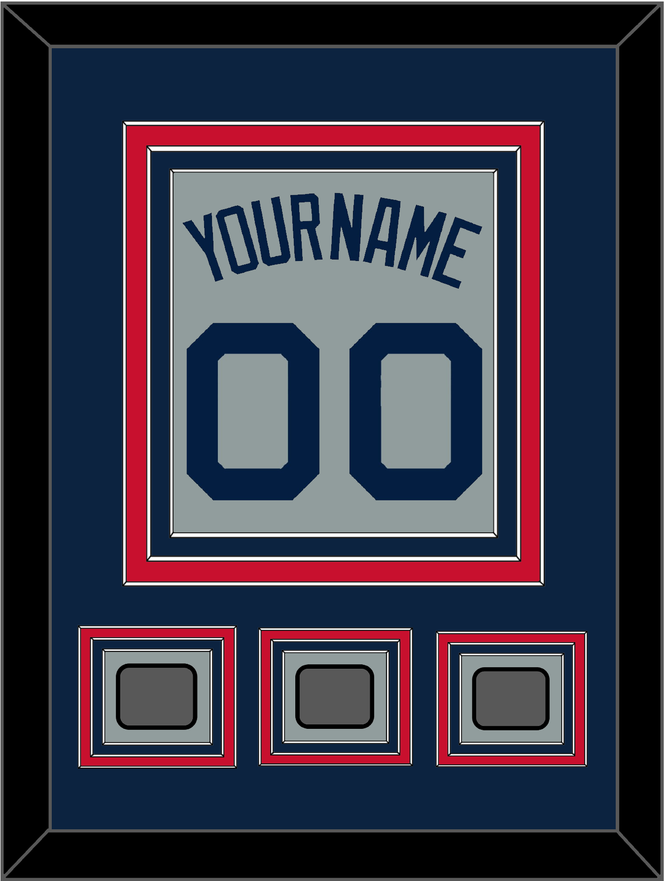 Boston Name, Number & Three World Series Champions Patches - Road Gray (2009-2013) - Premier Tier 3