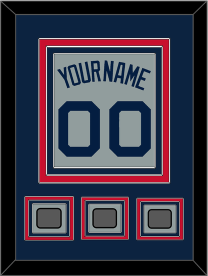 Boston Name, Number & Three World Series Jersey Patches - Road Gray (2009-2013) - Premier Tier 3