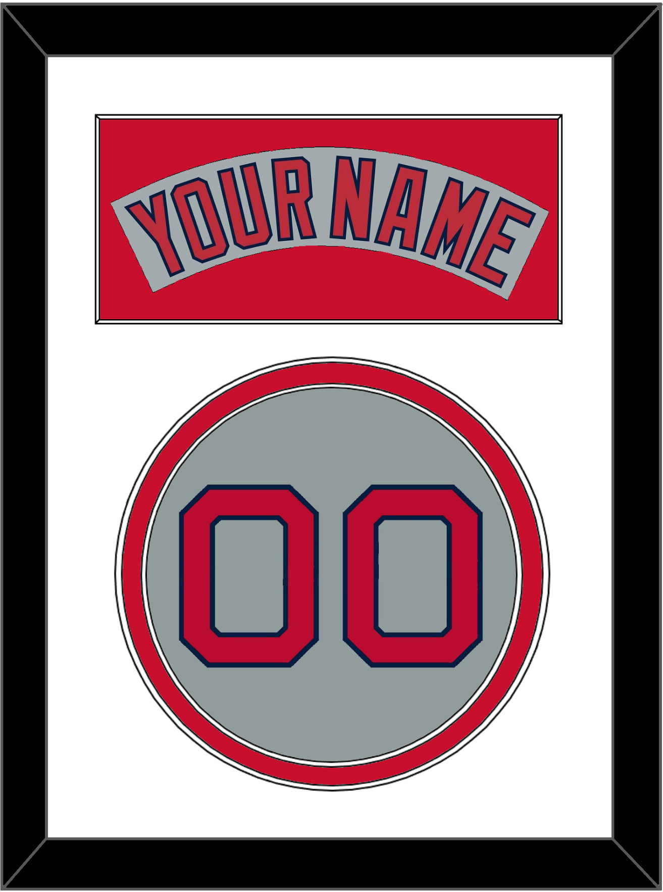 Boston Nameplate & Number - Road Gray (1992-2008) - Signature Tier 2