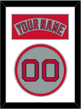 Boston Nameplate & Number - Road Gray (1992-2008) - Double Mat 2