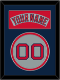 Boston Nameplate & Number - Road Gray (1992-2008) - Double Mat 4