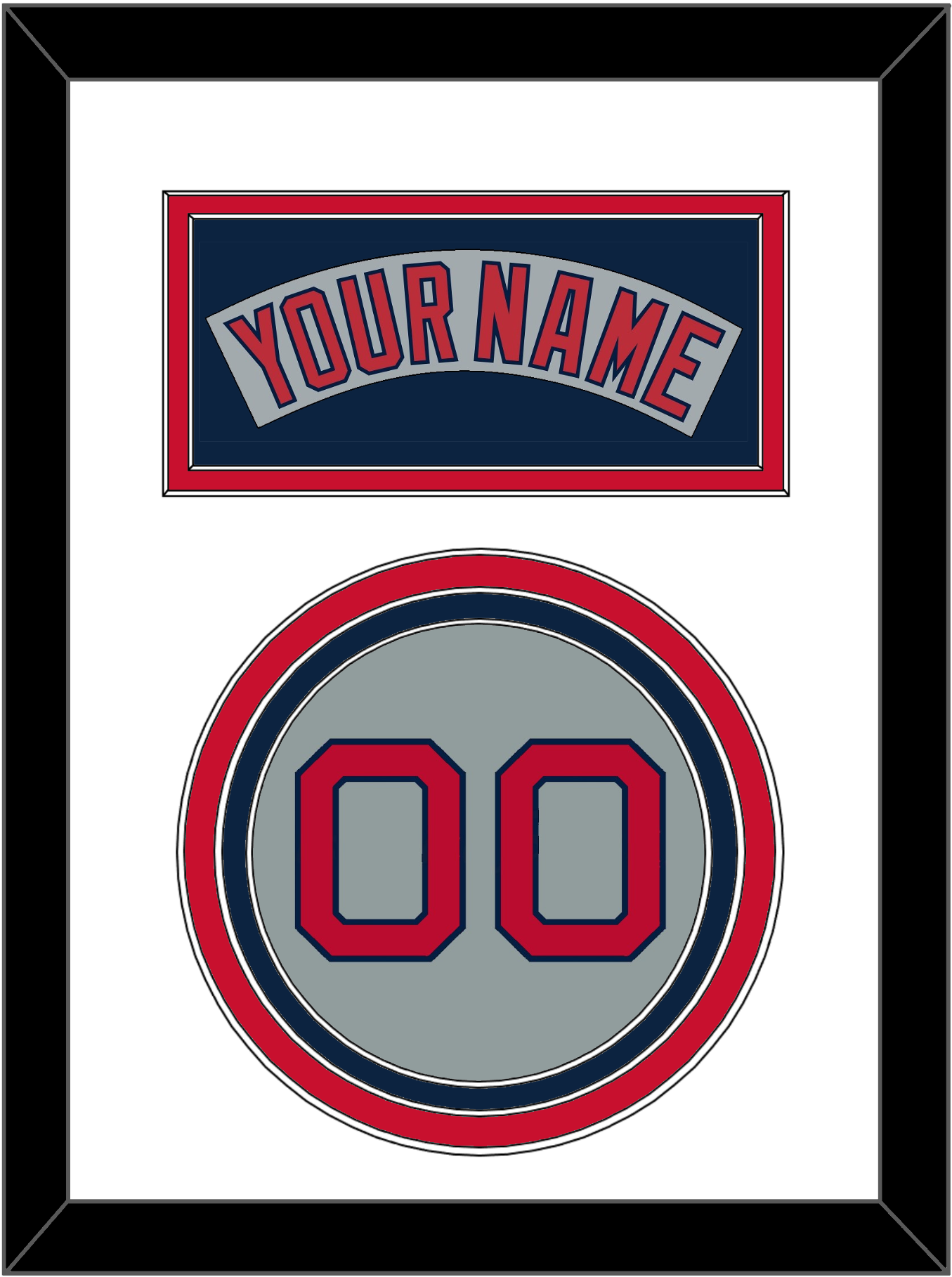 Boston Nameplate & Number - Road Gray (1992-2008) - Premier Tier 1