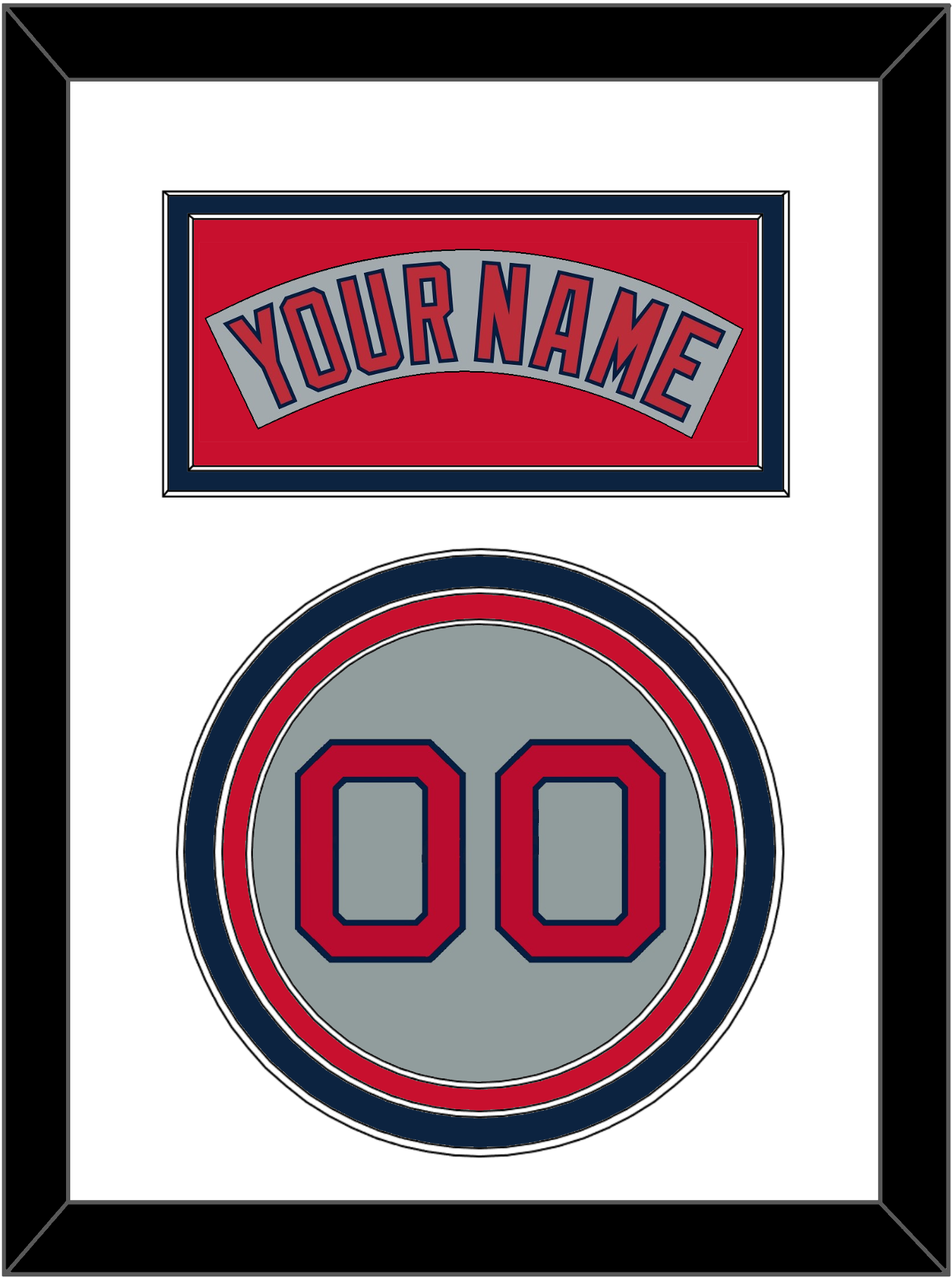 Boston Nameplate & Number - Road Gray (1992-2008) - Premier Tier 2