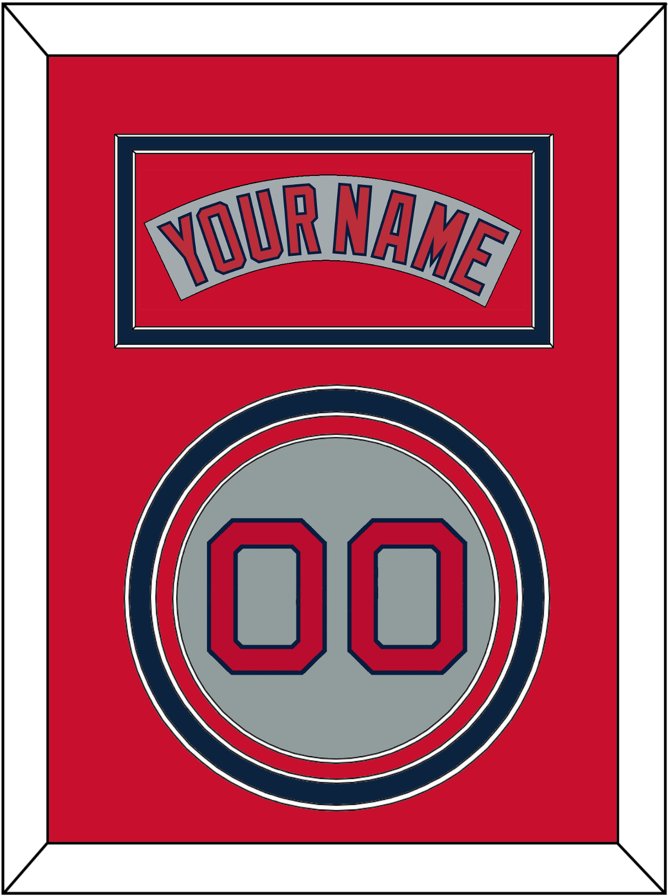 Boston Nameplate & Number - Road Gray (1992-2008) - Premier Tier 3